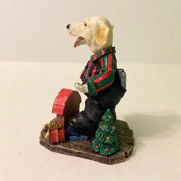 Yellow  Labrador Bobble Head Dog Painter Figure 3.5 Inch Tall Innovation Flaws - Picture 6 of 11